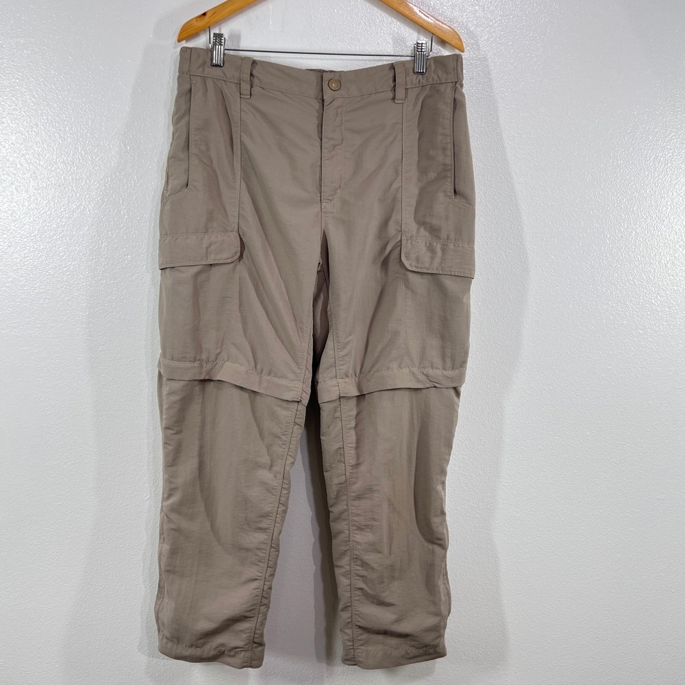 The North Face Mens Convertible Cargo Hiking Pants Zip Off Outdoor Beige Laegw